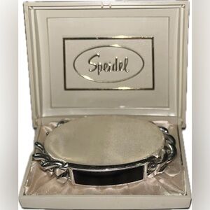 NIB Vintage Speidel Stainless Steel Chain ID Bracelet